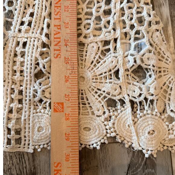 Rebellion Crochet Open Front Cardigan Small Floral Lace Bohemian Festival Dainty - Picture 7 of 8